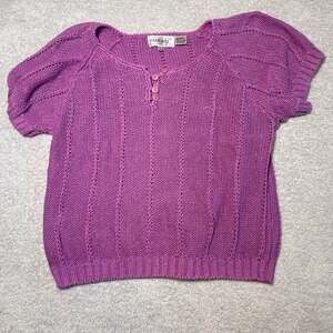 Maurada Vintage Purple CableKnit Sweater 90s Cozy Academia Cottagecore